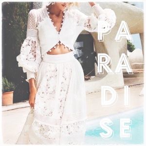 White skirt and crop top set!